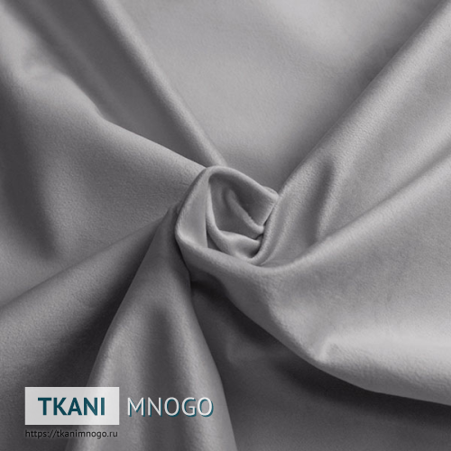 Фото ткани велюра “040” (однотонный серый)