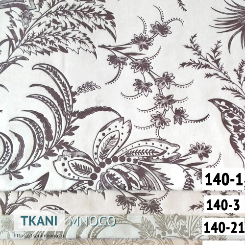 Фото материала велюра RJB “140” (цветы белый)