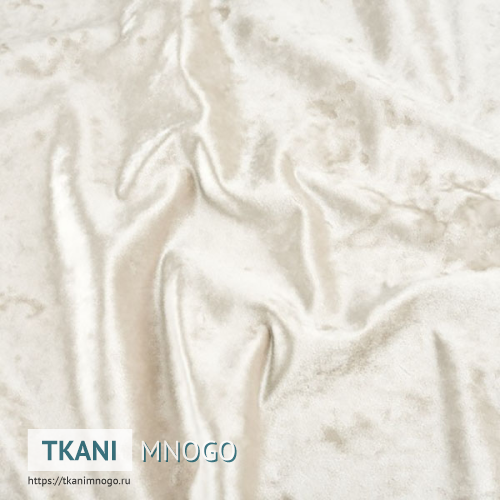 Фото ткани велюра “1” (однотонный белый)